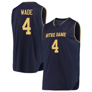 Alex Wade Replica Gold Men's Notre Dame Fighting Irish Navy/ Basketball Jerseys