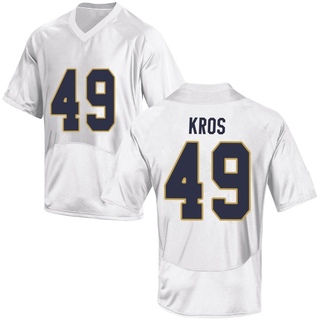 Andrew Kros Game White Youth Notre Dame Fighting Irish Football Jersey