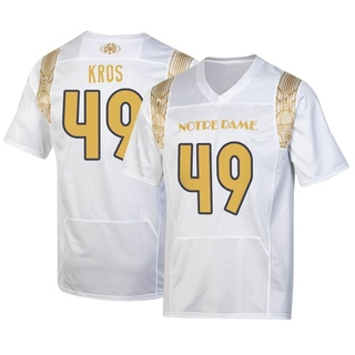 Andrew Kros Replica White Men's Notre Dame Fighting Irish 2022 Shamrock Series Jersey