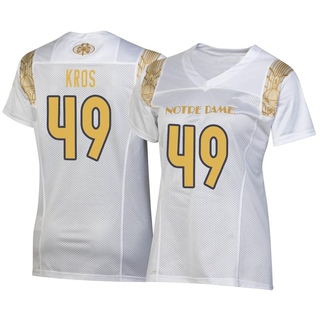 Andrew Kros Replica White Women's Notre Dame Fighting Irish 2022 Shamrock Series Jersey