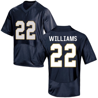 Aneyas Williams Game Navy Blue Youth Notre Dame Fighting Irish Football Jersey