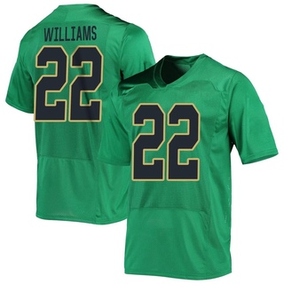 Aneyas Williams Replica Green Men's Notre Dame Fighting Irish Football Jersey