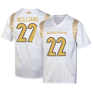 Aneyas Williams Replica White Men's Notre Dame Fighting Irish 2022 Shamrock Series Jersey
