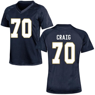 Ashton Craig Game Navy Blue Women's Notre Dame Fighting Irish Football Jersey