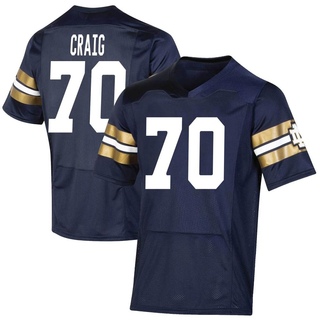 Ashton Craig Premier Navy Men's Notre Dame Fighting Irish Replica 2021 Shamrock Series Football Jersey