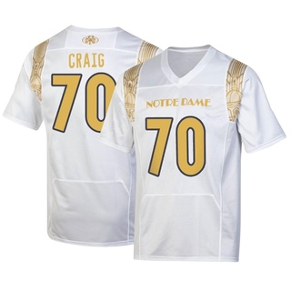Ashton Craig Replica White Men's Notre Dame Fighting Irish 2022 Shamrock Series Jersey