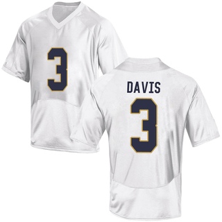 Avery Davis Game White Youth Notre Dame Fighting Irish Football Jersey