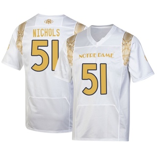 Ben Nichols Replica White Youth Notre Dame Fighting Irish 2022 Shamrock Series Jersey