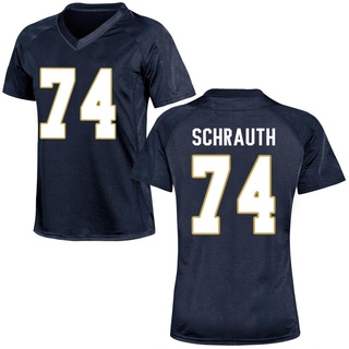 Billy Schrauth Replica Navy Blue Women's Notre Dame Fighting Irish Football Jersey