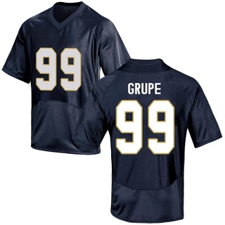 Blake Grupe Game Navy Blue Youth Notre Dame Fighting Irish Football Jersey