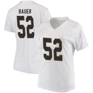 Bo Bauer Replica White Women's Notre Dame Fighting Irish Football Jersey