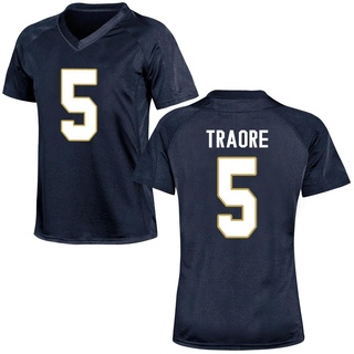 Boubacar Traore Game Navy Blue Women's Notre Dame Fighting Irish Football Jersey