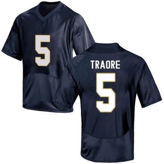 Boubacar Traore Game Navy Blue Youth Notre Dame Fighting Irish Football Jersey