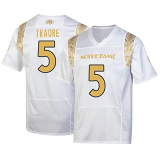 Boubacar Traore Replica White Youth Notre Dame Fighting Irish 2022 Shamrock Series Jersey