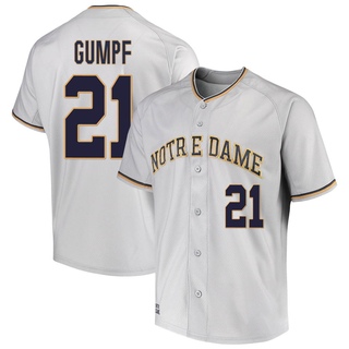 Brady Gumpf Replica Gray Youth Notre Dame Fighting Irish Performance Baseball Jersey