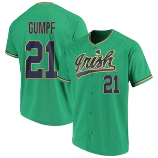 Brady Gumpf Replica Green Men's Notre Dame Fighting Irish Performance Baseball Jersey