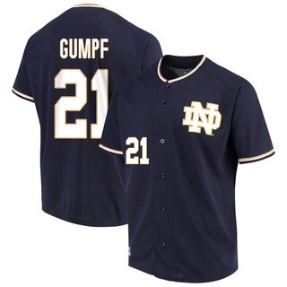 Brady Gumpf Replica Navy Men's Notre Dame Fighting Irish Performance Baseball Jersey