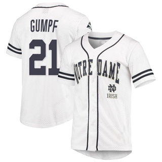Brady Gumpf Replica White Men's Notre Dame Fighting Irish Colosseum /Navy Free Spirited Baseball Jersey