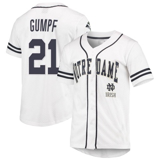 Brady Gumpf Replica White Youth Notre Dame Fighting Irish Colosseum /Navy Free Spirited Baseball Jersey