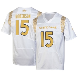 Brayden Robinson Replica White Youth Notre Dame Fighting Irish 2022 Shamrock Series Jersey