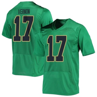 Brenan Vernon Replica Green Men's Notre Dame Fighting Irish Football Jersey