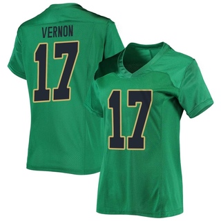 Brenan Vernon Replica Green Women's Notre Dame Fighting Irish Football Jersey