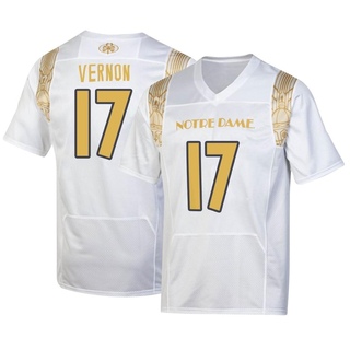 Brenan Vernon Replica White Men's Notre Dame Fighting Irish 2022 Shamrock Series Jersey