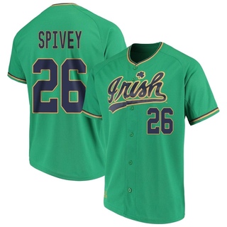 Caden Spivey Replica Green Youth Notre Dame Fighting Irish Performance Baseball Jersey