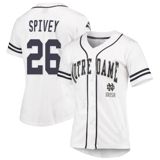Caden Spivey Replica White Women's Notre Dame Fighting Irish Colosseum /Navy Free Spirited Baseball Jersey
