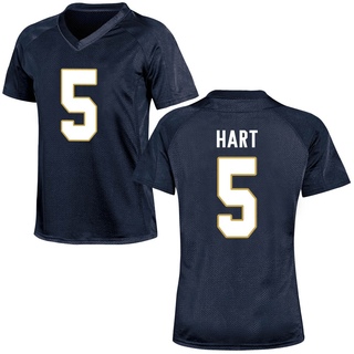 Cam Hart Game Navy Blue Women's Notre Dame Fighting Irish Football Jersey