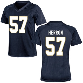 Cam Herron Replica Navy Blue Women's Notre Dame Fighting Irish Football Jersey