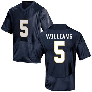 Cam Williams Game Navy Blue Youth Notre Dame Fighting Irish Football Jersey