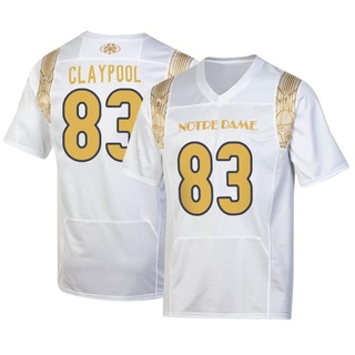 Chase Claypool Replica White Men's Notre Dame Fighting Irish 2022 Shamrock Series Jersey