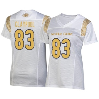 Chase Claypool Replica White Women's Notre Dame Fighting Irish 2022 Shamrock Series Jersey