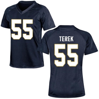 Chris Terek Replica Navy Blue Women's Notre Dame Fighting Irish Football Jersey