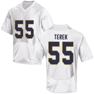 Chris Terek Replica White Men's Notre Dame Fighting Irish Football Jersey