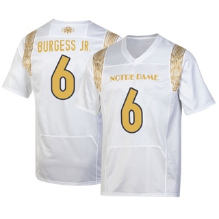 Christopher Burgess Jr. Replica White Men's Notre Dame Fighting Irish 2022 Shamrock Series Jersey