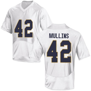 Cole Mullins Replica White Men's Notre Dame Fighting Irish Football Jersey
