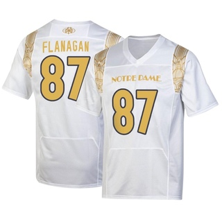 Cooper Flanagan Replica White Men's Notre Dame Fighting Irish 2022 Shamrock Series Jersey