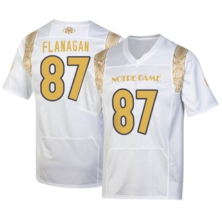 Cooper Flanagan Replica White Youth Notre Dame Fighting Irish 2022 Shamrock Series Jersey