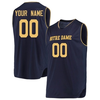 Custom Replica Gold Men's Notre Dame Fighting Irish Navy/ Basketball Jerseys