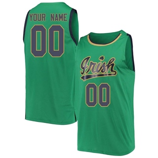 Custom Replica Green Men's Notre Dame Fighting Irish Kelly Basketball Jerseys