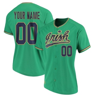 Custom Replica Green Women's Notre Dame Fighting Irish Performance Baseball Jersey