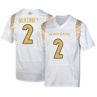 DJ McKinney Replica White Men's Notre Dame Fighting Irish 2022 Shamrock Series Jersey