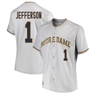 DM Jefferson Replica Gray Women's Notre Dame Fighting Irish Performance Baseball Jersey