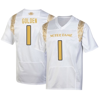 Dallas Golden Replica Gold Men's Notre Dame Fighting Irish White 2022 Shamrock Series Jersey