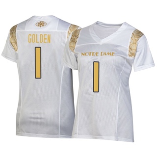 Dallas Golden Replica Gold Women's Notre Dame Fighting Irish White 2022 Shamrock Series Jersey