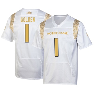 Dallas Golden Replica Gold Youth Notre Dame Fighting Irish White 2022 Shamrock Series Jersey