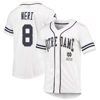 Danny Neri Replica White Men's Notre Dame Fighting Irish Colosseum /Navy Free Spirited Baseball Jersey