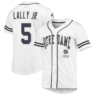 David Lally Jr. Replica White Men's Notre Dame Fighting Irish Colosseum /Navy Free Spirited Baseball Jersey